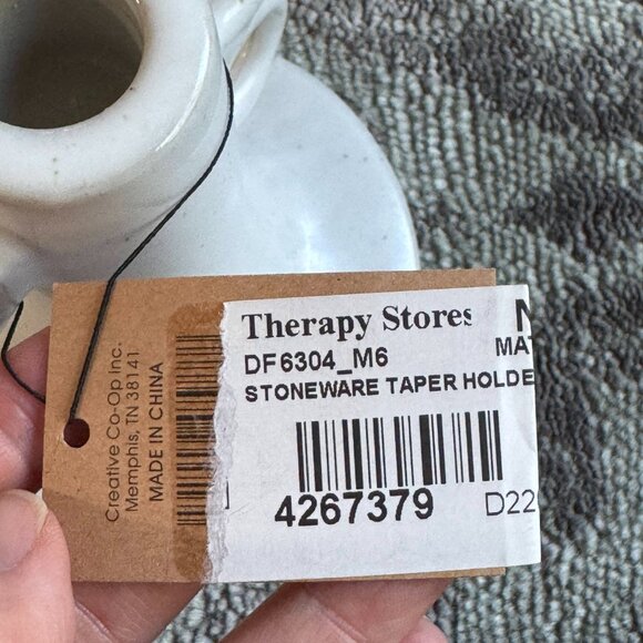 NWT Creative Co-Op Stoneware Taper Holder - Picture 7 of 9